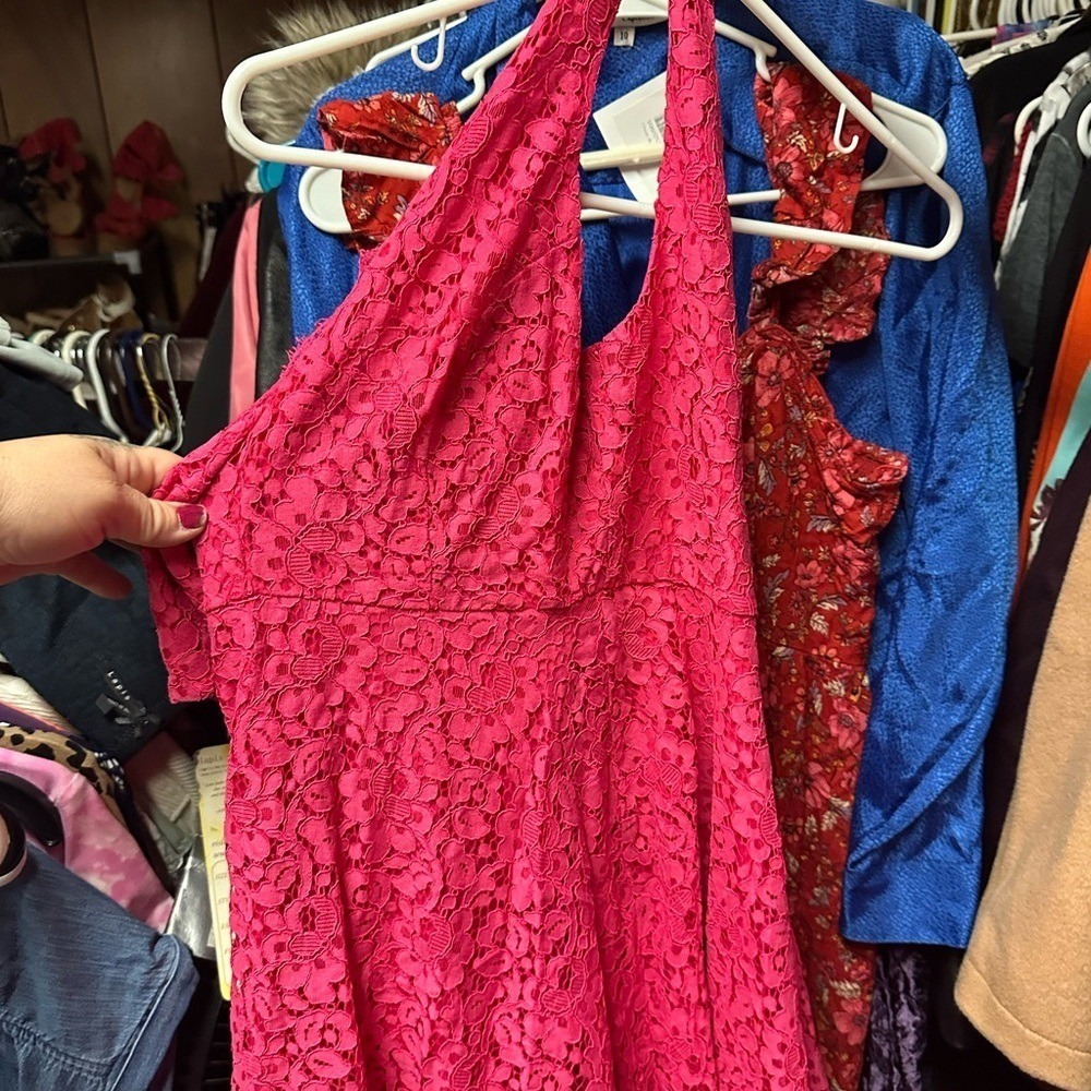 Soprano Pink Lacey Tank Top Dress Size Medium Trendy Young Girlie